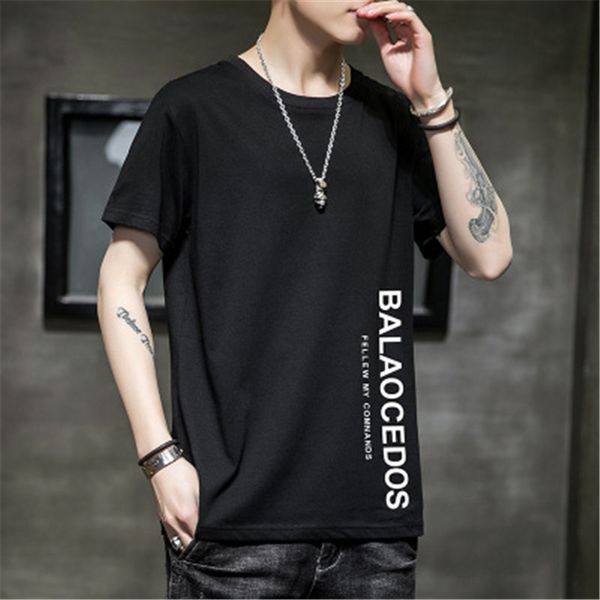 

designer summer men half sleeve tshirt male casual solid color korean round neck tees clothing loose bottoming short sleeve shirt, White;black