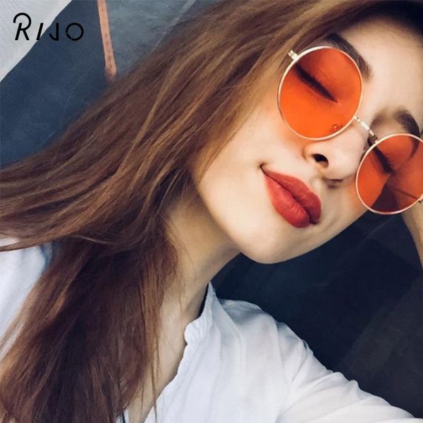 

fashion quality retro round pink sunglasses female brand designer sunglasses women alloy mirror women black glasse, White;black