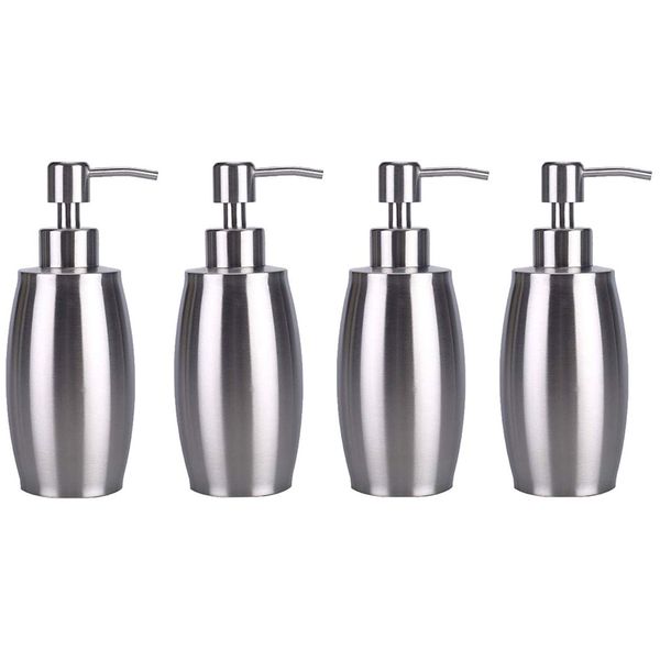 

liquid soap dispenser dispenser, 10 oz stainless steel counterlotion 350ml for kitchen and bathroom (pack of 4)