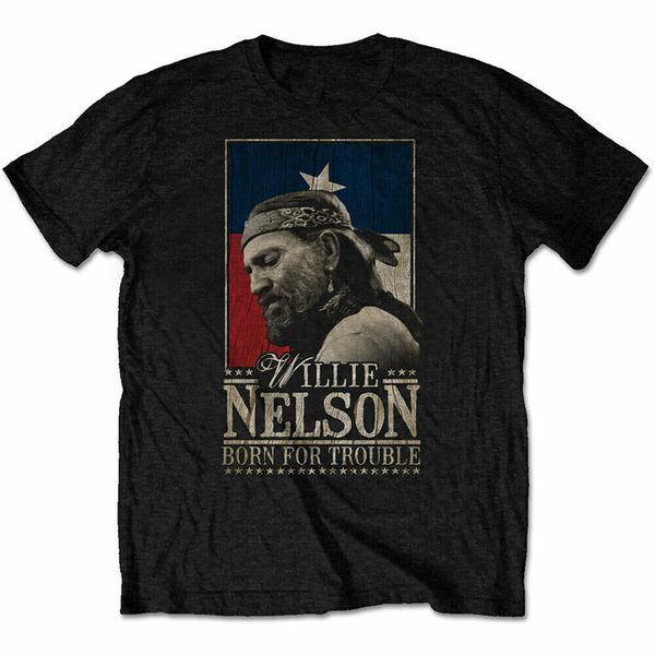 

willie nelson born for trouble mens t shirt tee licensed merch customize tee shirt