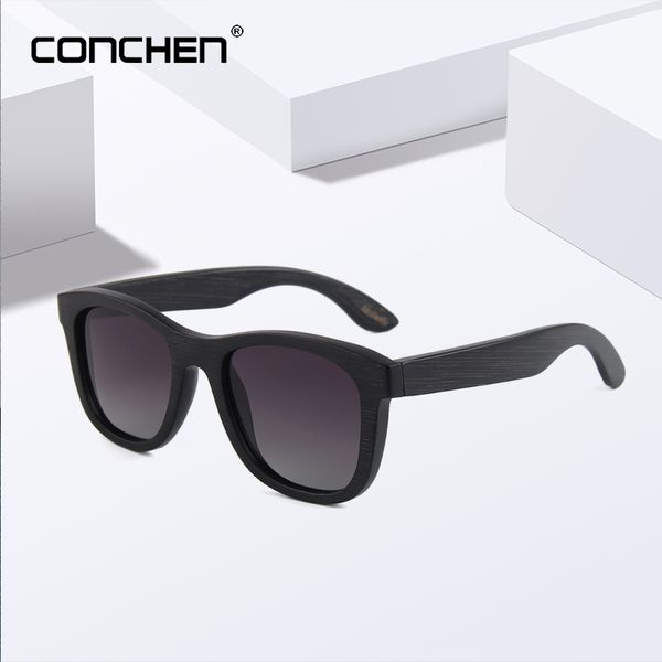 

sunglasses conchen retro bamboo wood polarized for women men brand designer travel goggles sun glasses, White;black