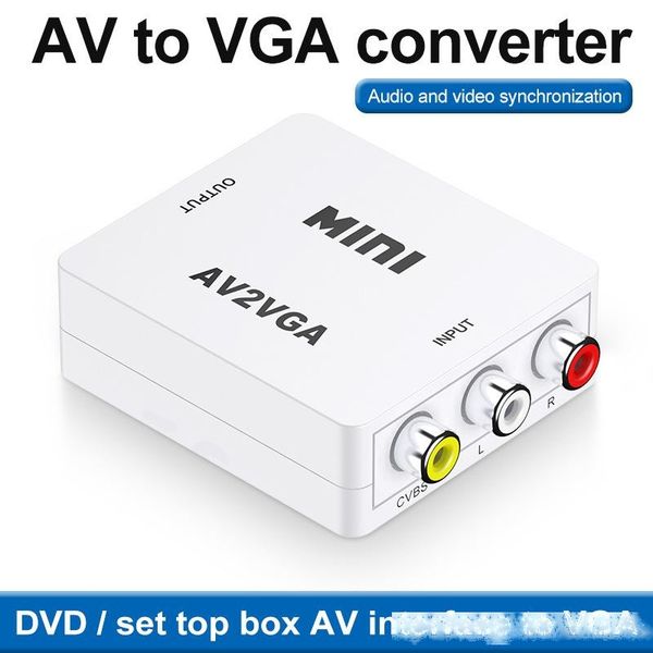 

hd rca cvbs av to vga video converter conversor mini av2vga video converter adapter with 3.5mm audio to pc hdtv converter