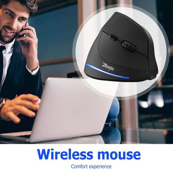 

mice zelotes f-35 2.4ghz 6 buttons wireless rechargeable gaming computer 2400 dpi adjustable ergonomic optical vertical mouse