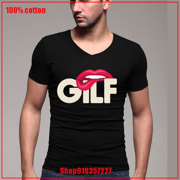 

gilf sarcastic funny saying grandmother grandfather v-neck t shirt tee cool letter print 100% cotton street style t shirt