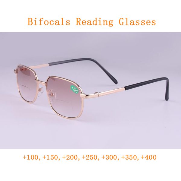 

women bifocals reading glasses magnifier men look near far presbyopic sunglasses gold metal frame +1.0,+1.5,+2.0,+2.5,+3.0,+3.5, White;black