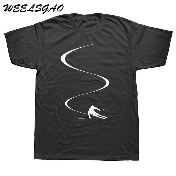 

summer men print t-shirts fashion short sleeve o neck mens skiings gift tee shirt