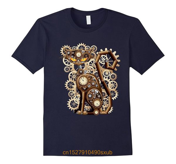 

круглый шеи короткий рукав футболка top мода футболка top стимпанк vintage cat t-shirt