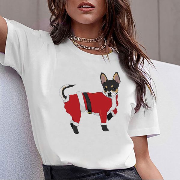 

t shirt women christmas chihuahua funny harajuku print female tshirt