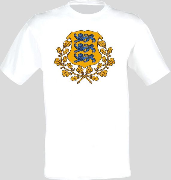 

coat of arms of the estonia estonian arms flag t-shirt all sizes men t shirt 2020 summer 100% cotton casual short sleeve