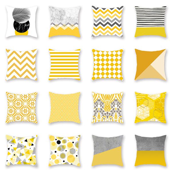 

pillow case geometric decorative pillowcase cushions for sofa polyester cotton 45*45 cm throw cover home office