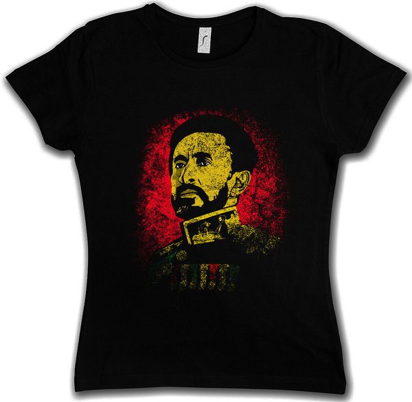 

haile selassie portrait i women t-shirt lion of judah ethiopia rastafari irie