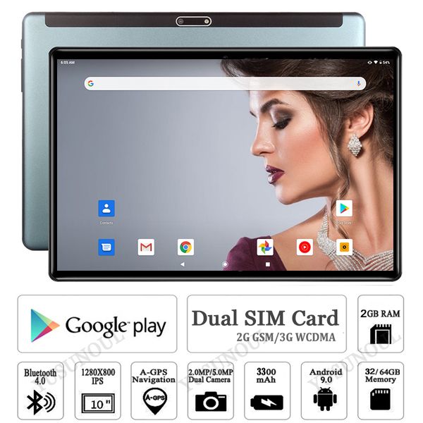 

tablet pc s ultra slim 10 inch quad core 2gb ram 32gb rom 2.5d tempered glass 5.0mp camera android 9.0 10.1" wifi