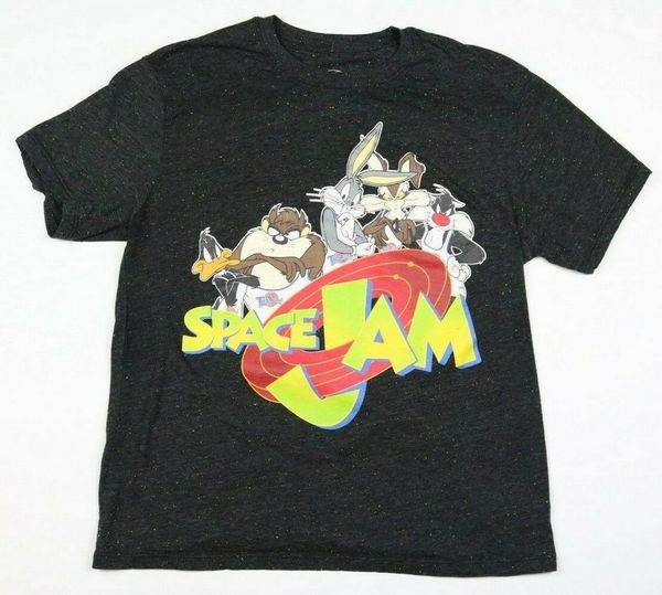 

space jam vintage style confetti t-shirt men's size l street tee shirt
