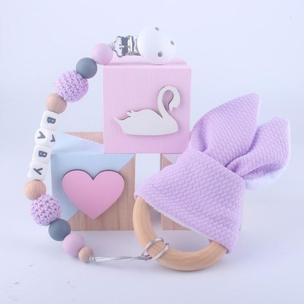 

and pacifier soother customized name silicone set baby clips beads 2pcs chain teething ring holder jnlti ly_bags