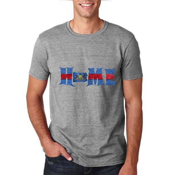 

2019 short sleeve cotton t shirts man clothing home is pennsylvania- love for my state - distorted premium men's t-shirt tees