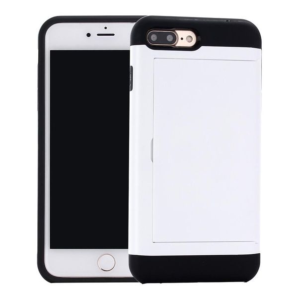 

slide credit card slot phone case tpu pc double protection wallet phone cover for iphone 6 6s 7 8plus iphone xr xs max