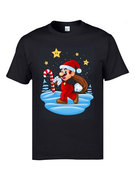 

happy santa mario xmas christmas tshirts gift funny design family tee shirts pure cotton 90's cartoon teenage t shirt boy