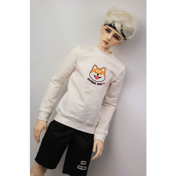 

прекрасные длинные рукава вокруг шеи толстовка пуловер tops для 70см дядя bjd sd doll одежда рдц белый