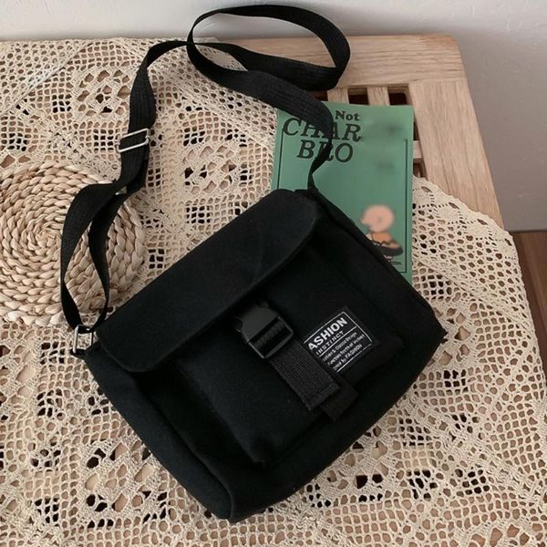 

women canvas square bags solid color crossbody bags for women 2020 ladies casual zipper handbag large capacity shoulder bag