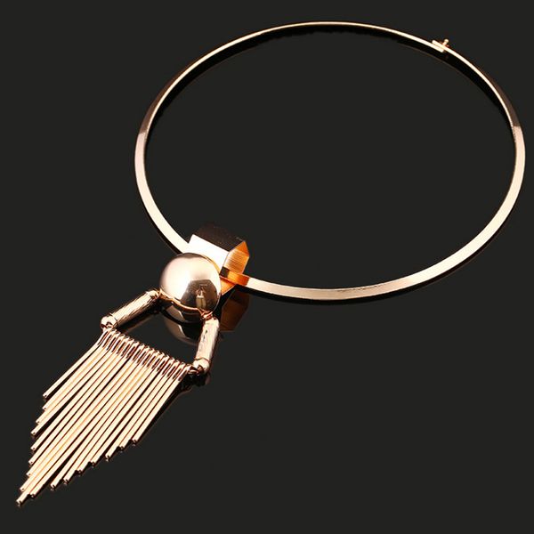 

2020 simple tassel necklace fashion for women fashion charm gold color choker necklace tassel choker lady jewelry gift, Silver
