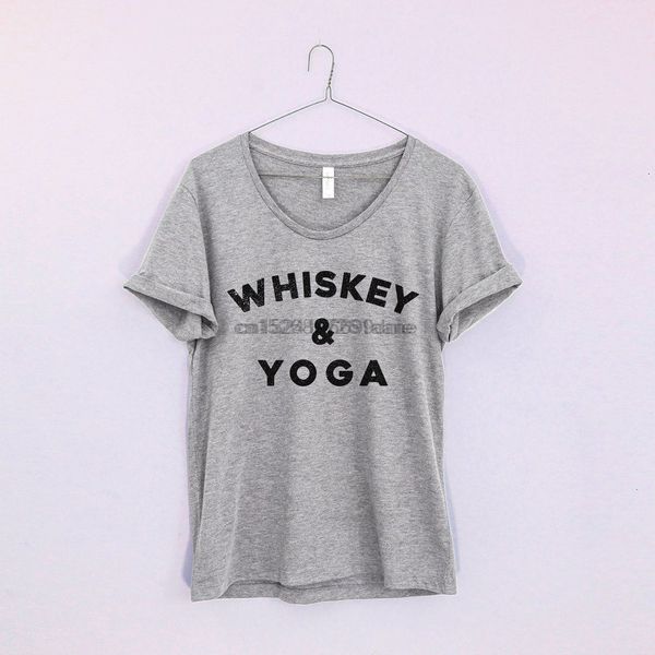

whiskey yoga funny slogan workout shirt women flowy t shirt s m l xl
