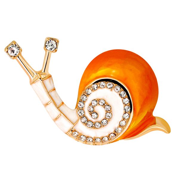 

симпатичные эмаль оранжевый rhinestone кристалл snail брошь pin мультфильм ювелирные изделия, Gray