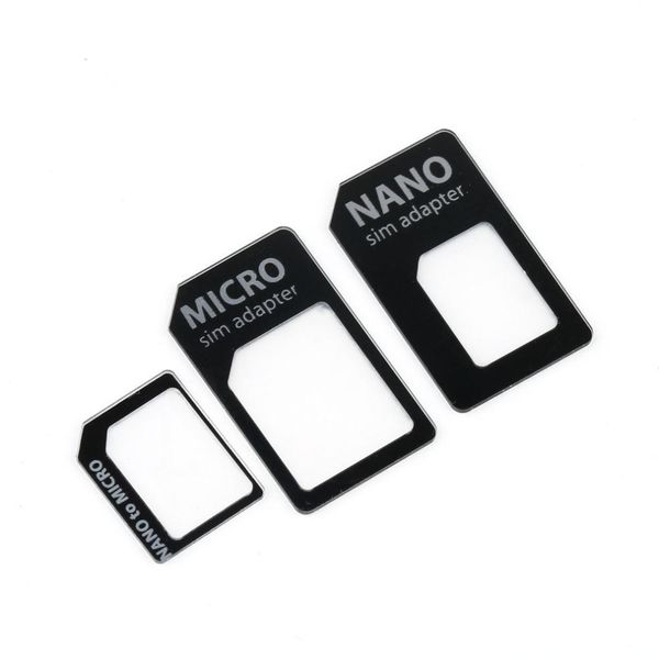 

wholesale sim microsim adaptor adapter 3 in 1 for nano sim to micro standard for apple for iphone 5 5g 5th high quality