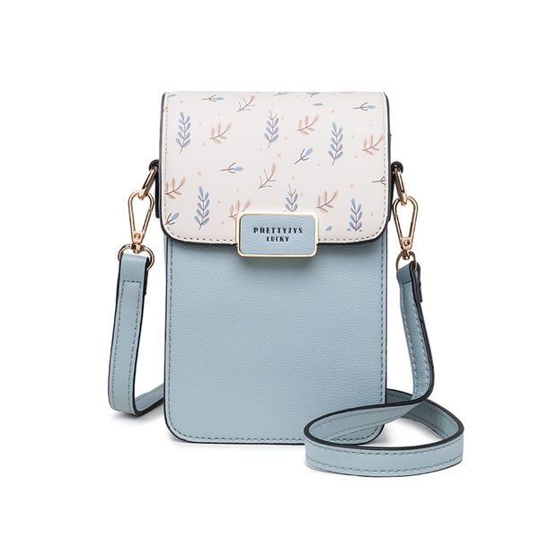 

2020 new korean version of the multi-functional leaf print women's mobile wallet minimalist messenger bag