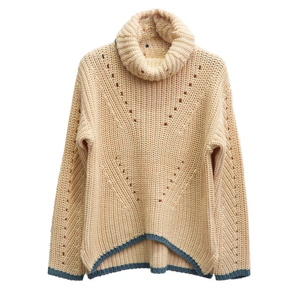 

elegant irregular woman loose sweater turtleneck pullovers long sleeve hollow out autumn winter clothes, White;black