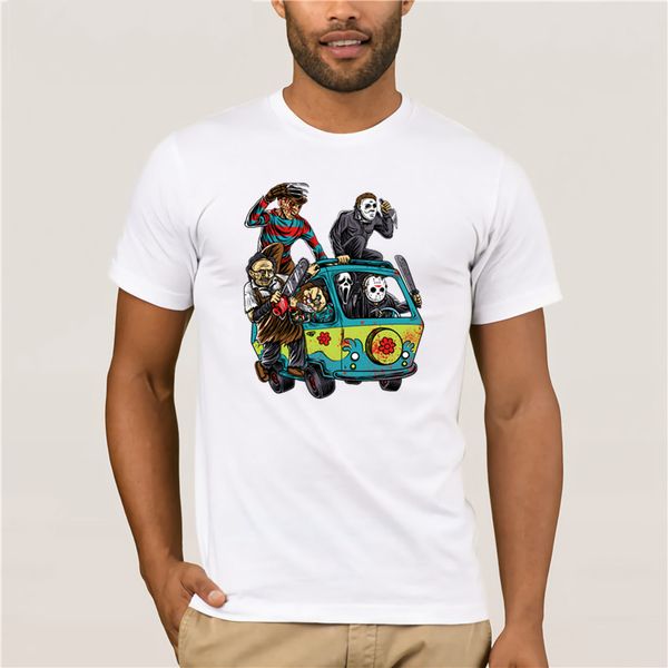

halloween ужас чаки jason майерз freddy фильм фильм ретро scream t shirt мультфильм печати с коротким рукавом рубашки бесплатная доставка