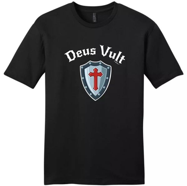 

2020 new 100% cotton t-shirts men t-shirt men clothing plus size deus vult cross shield shirts for men brand clothing