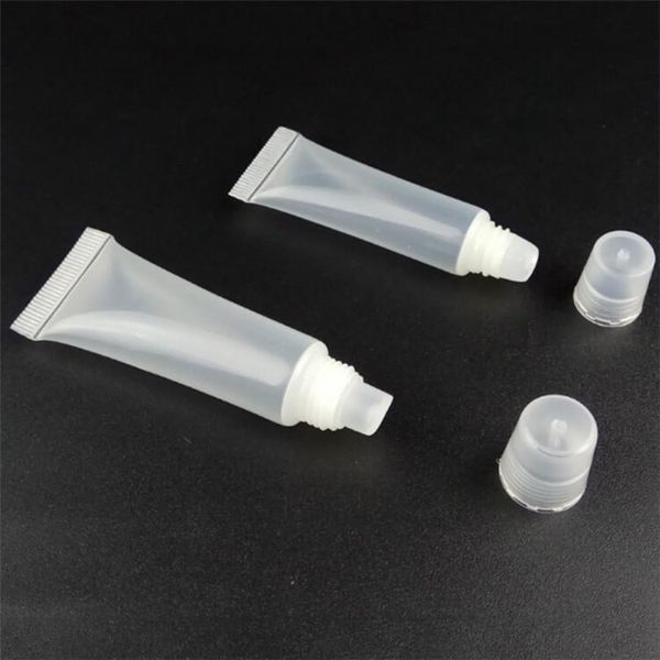 

5ml 8ml 10ml clear plastic empty refillable soft tubes balm lip gloss bottle cosmetic containers lipstick makeup box