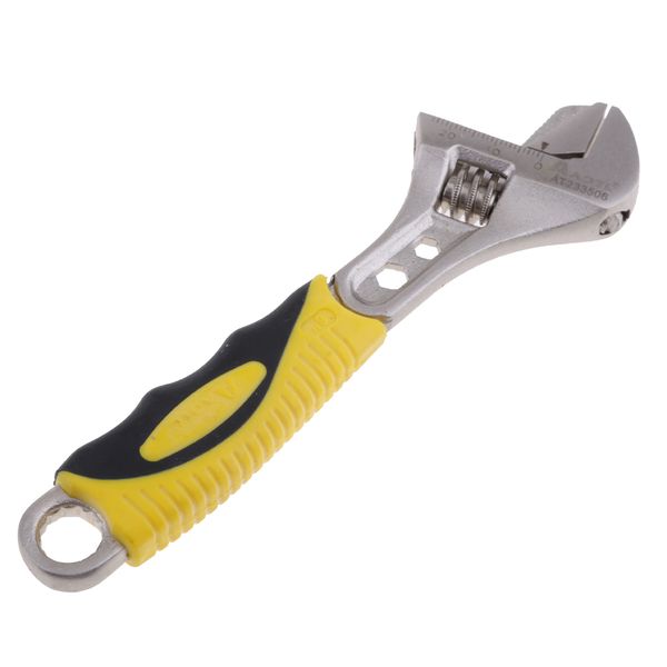 

carbon steel adjustable spanner wrench hand tool with rubber grip