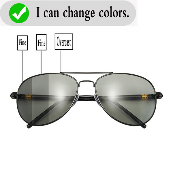 

automatic light sensitive and color changing sunglasses for men's polarized driving day and night sunglasses anti ultraviolet, White;black