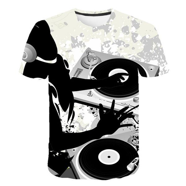 

new music guitar o collar abstract 3d print shirts aesthetic humor anime men clothing