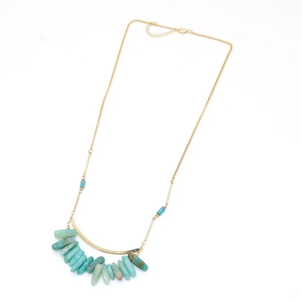 

irregular natural stones necklace handmade collares bohemia bridal jewelry, Silver