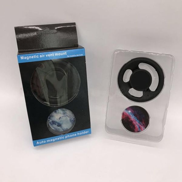 

universal magnetic expandable cell phone holder grip expand auto magnetic mount holder with air vent car mount with retail package