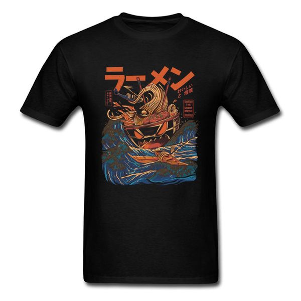 

great ramen off kanagawa retro anime tees print o-neck summer autumn 100% cotton short sleeve t-shirt men funny shirts