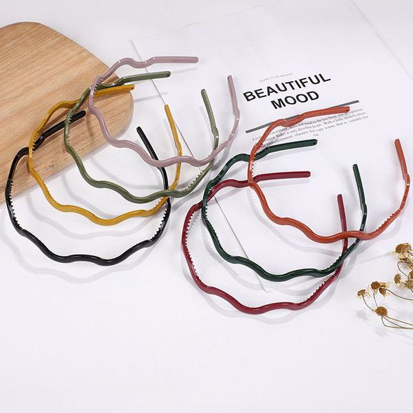 

hair accessories korean band headbands for woman wave non-slip candy colors hoop bezel headband