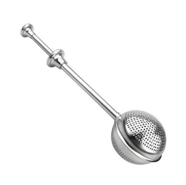 

new tea infuser stainless steel teapot tea strainer ball shape push style tea infuser mesh filter reusable metal tool accessories dhl fedex