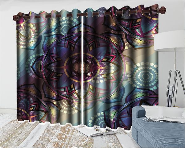 

3d modern curtain window custom floral 3d curtain colorful round flowers romantic floral modern decoration 3d blackout curtains