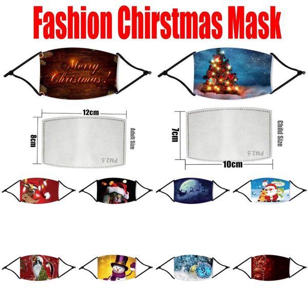 

christmas masks 3d printed xmas face masks anti dust cotton satan mouth cover washable reusable with filters fy4234