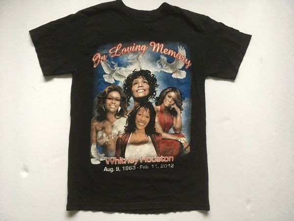 

vintage authentic rare whitney houston memorial rap pop r&b bootleg t-shirt tees brand clothing funny t-shirt tee