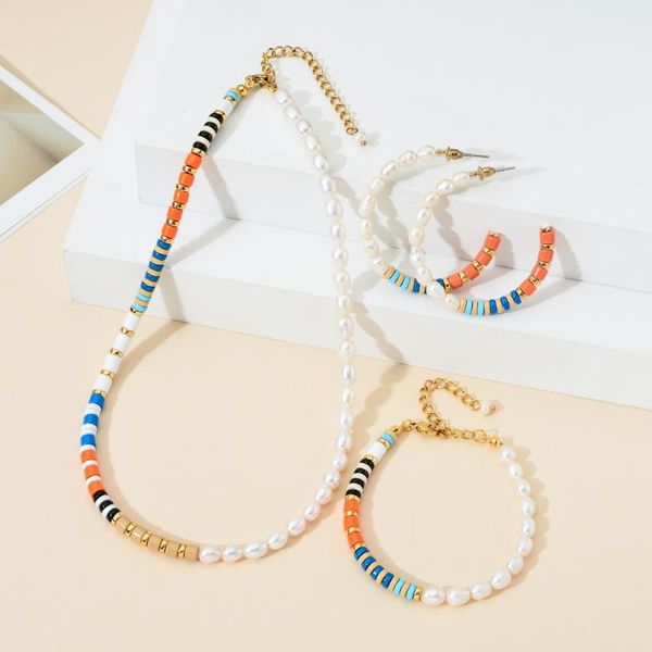 

chokers boho choker women fashion bohemian natural real freshwater pearl necklace statement jewelry collar clavicle chain femme, Golden;silver