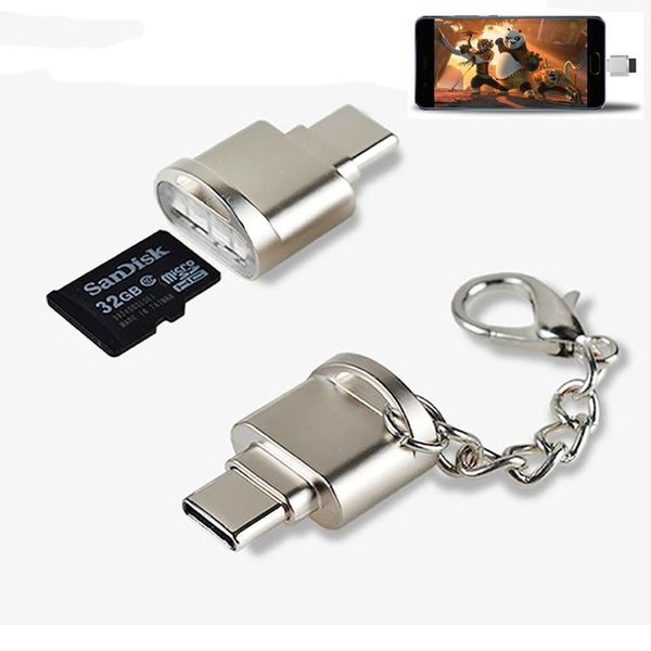 

portable usb 3.1 type c card reader usb-c tf micro sd otg adapter type-c memory card reader for samsung macbook huawei letv
