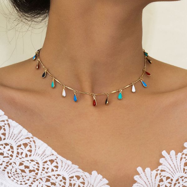 

урожай этнический стиль красочные бусы бабочка choker ожерелье для женщин темперамент геометрическая chocker ожерелье ювелирных изделий koly, Golden;silver