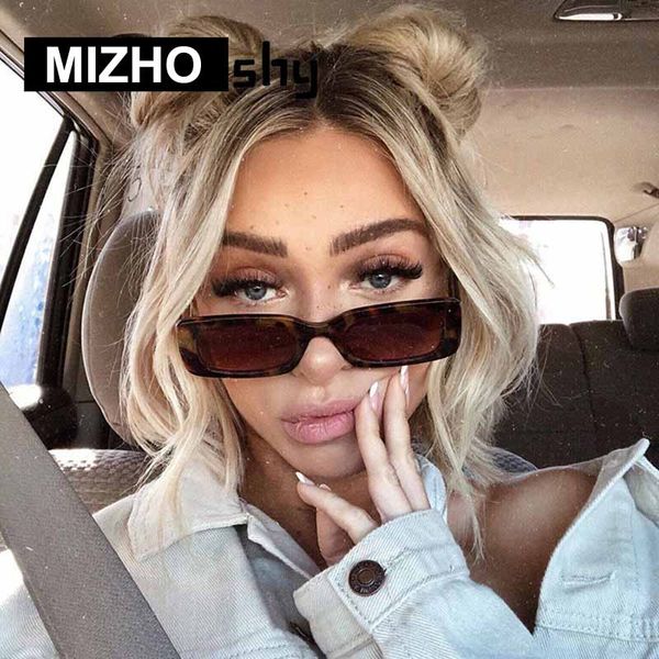 

mizho 2020 new fashion women brand sunglasses vintage red cool retro dots design narrow sunglasses rectangle men tinted oculos, White;black