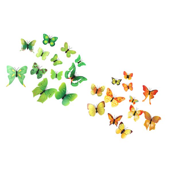 

24pcs diy artificial butterfly for home wedding party craft decoration