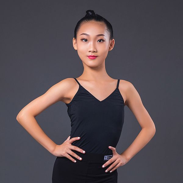 

stage wear fashion latin dance black backless vest competition dresses practice perfrormance clothes dqs5428, Black;red
