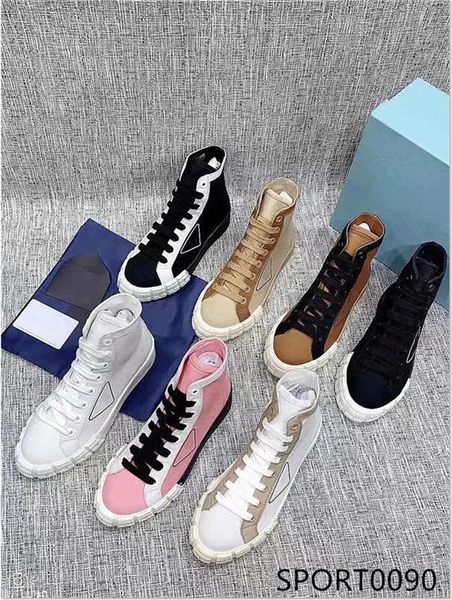 

original style 20ss high-quality new lady pink high-canvas lace-up sneakers spring and autumn outdoor trainer running shoes with box, Black